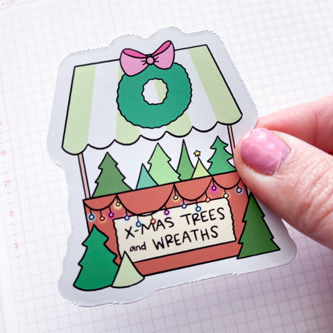 Xmas Tree Stand Vinyl Die Cut Sticker