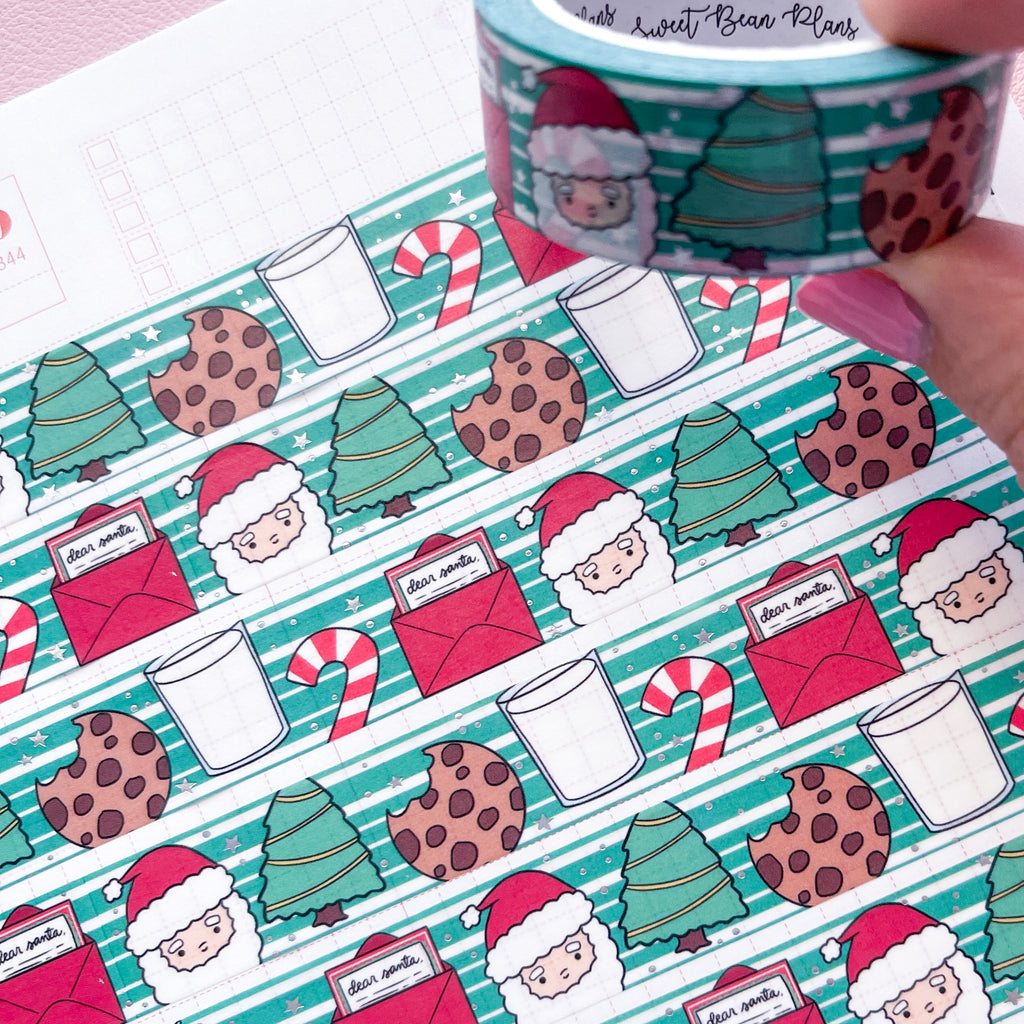 Holo Foil Santa Cookies Washi Tape (15mm)