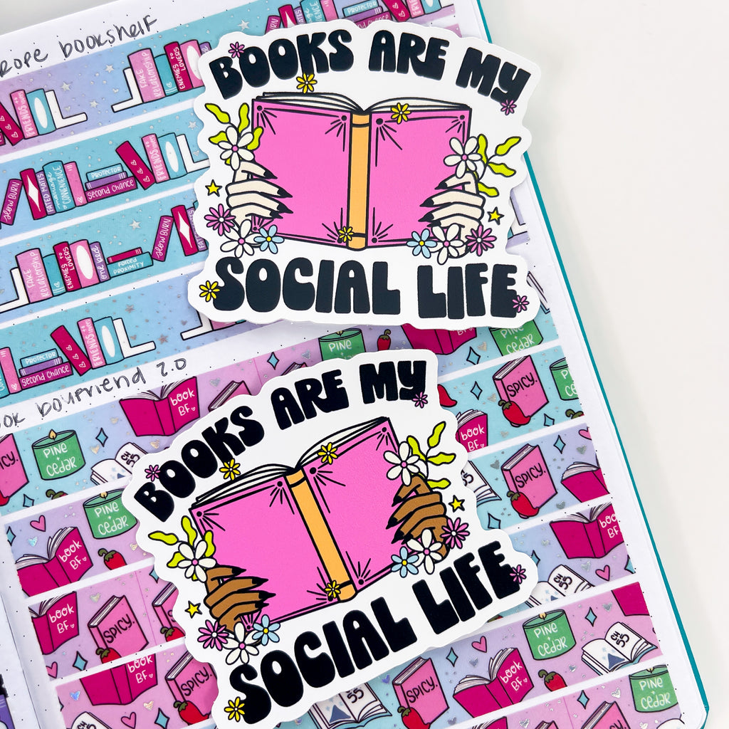 Books Social Life Premium Vinyl Die Cut