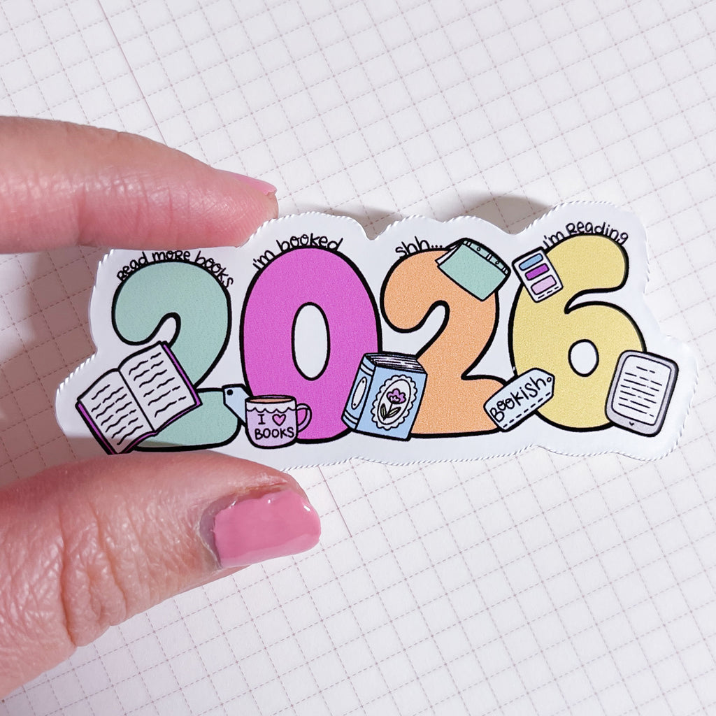 2026 Bookish HORIZONTAL Vinyl Die Cut Sticker