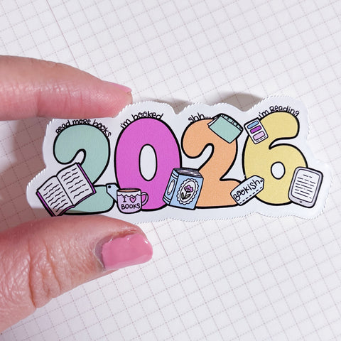 2026 Bookish HORIZONTAL Vinyl Die Cut Sticker
