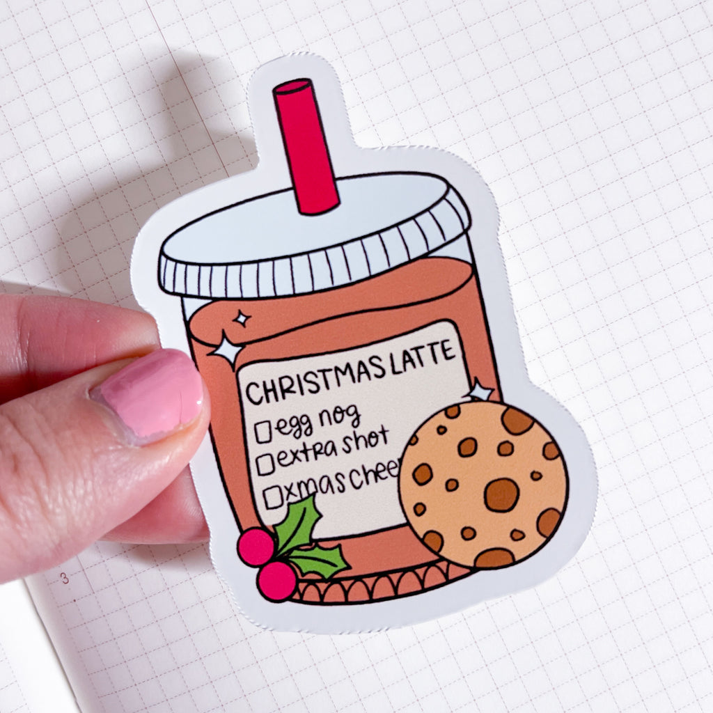 Christmas Latte Vinyl Die Cut Sticker