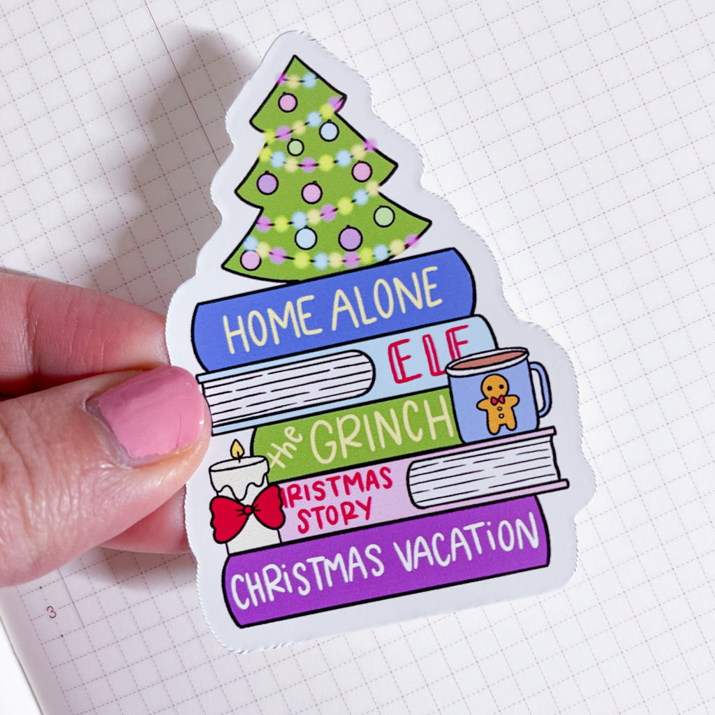 Xmas Movie Stack Vinyl Die Cut Sticker
