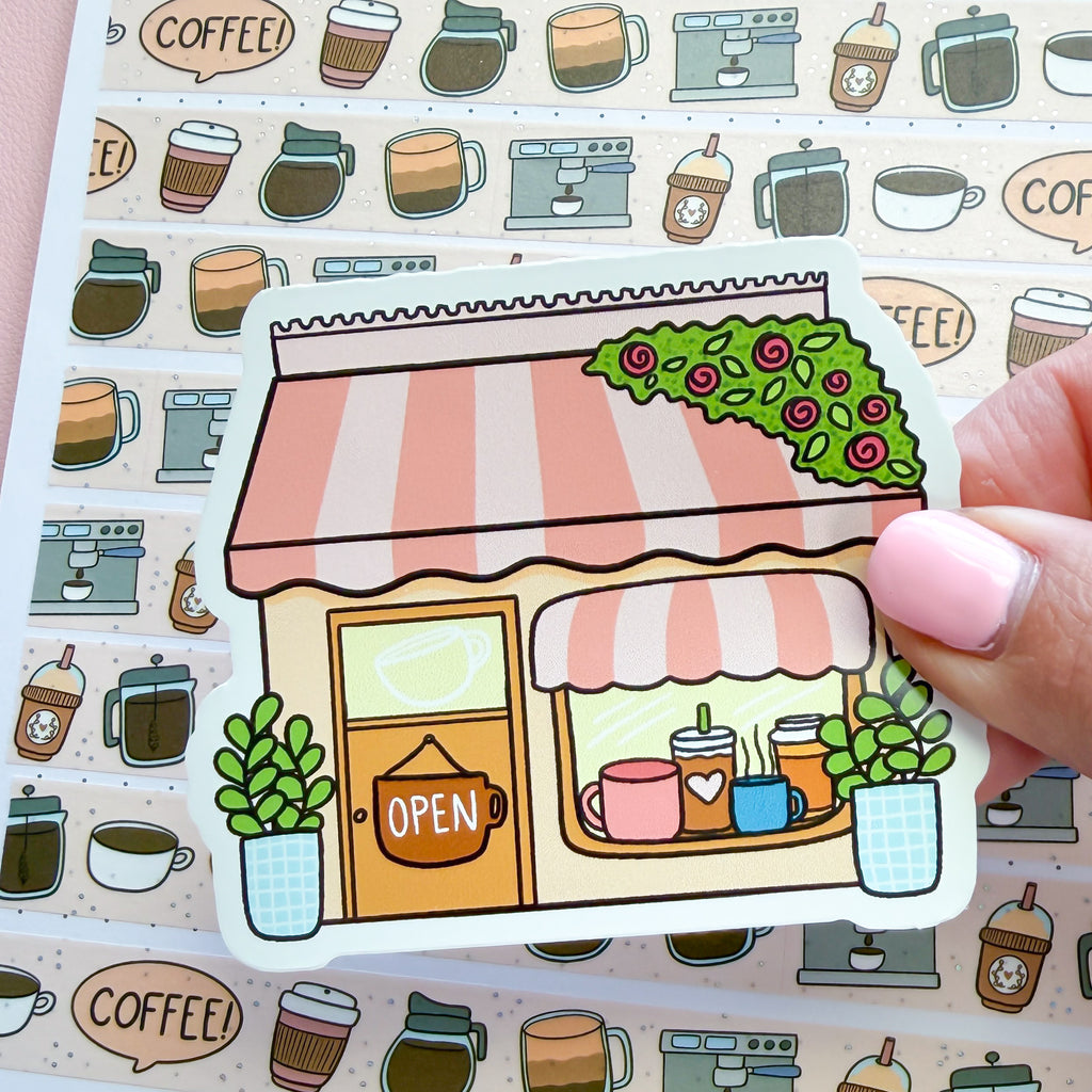 Coffee Shop Vinyl Die Cut Sticker