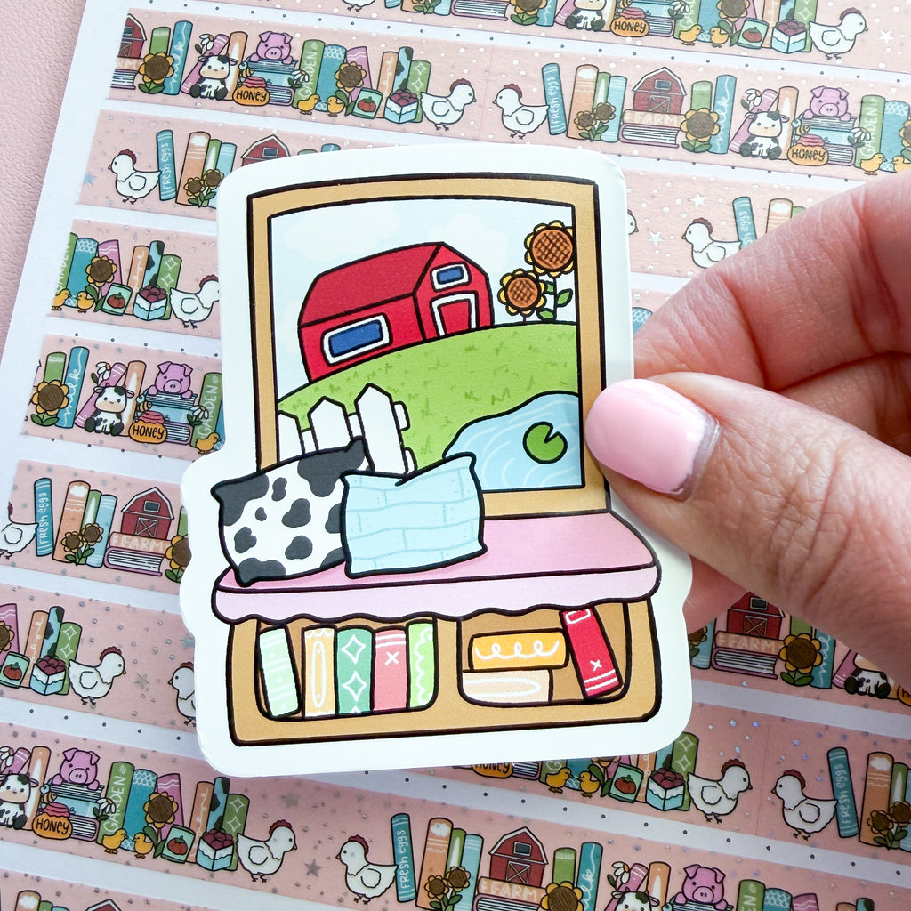 Farmhouse Reading Nook Vinyl Die Cut Sticker