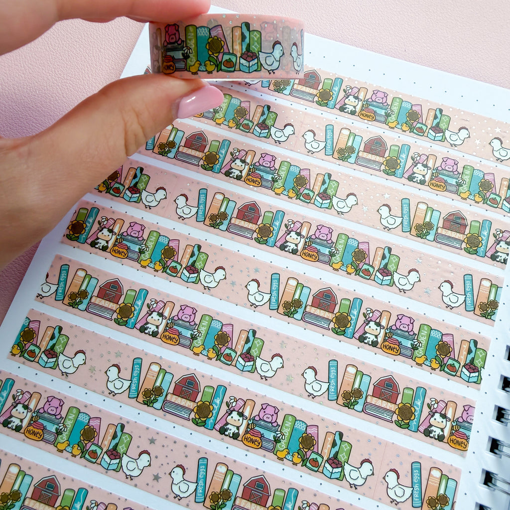 Holo Foil Farm Bookshelf Washi Tape