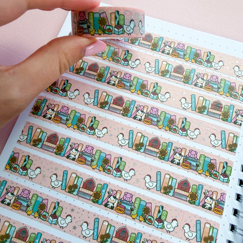 Holo Foil Farm Bookshelf Washi Tape