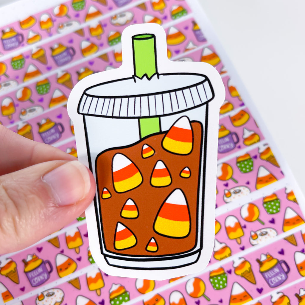 Candy Corn Coffee Premium Vinyl Sticker