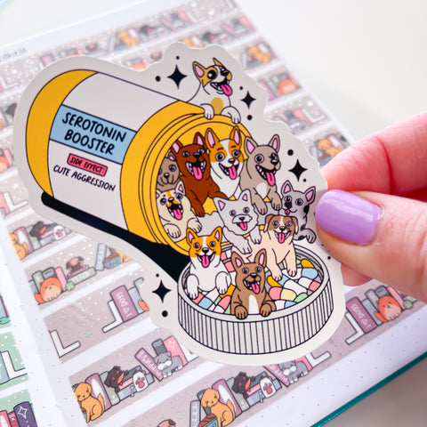 Dog Serotonin Booster Vinyl Die Cut Sticker