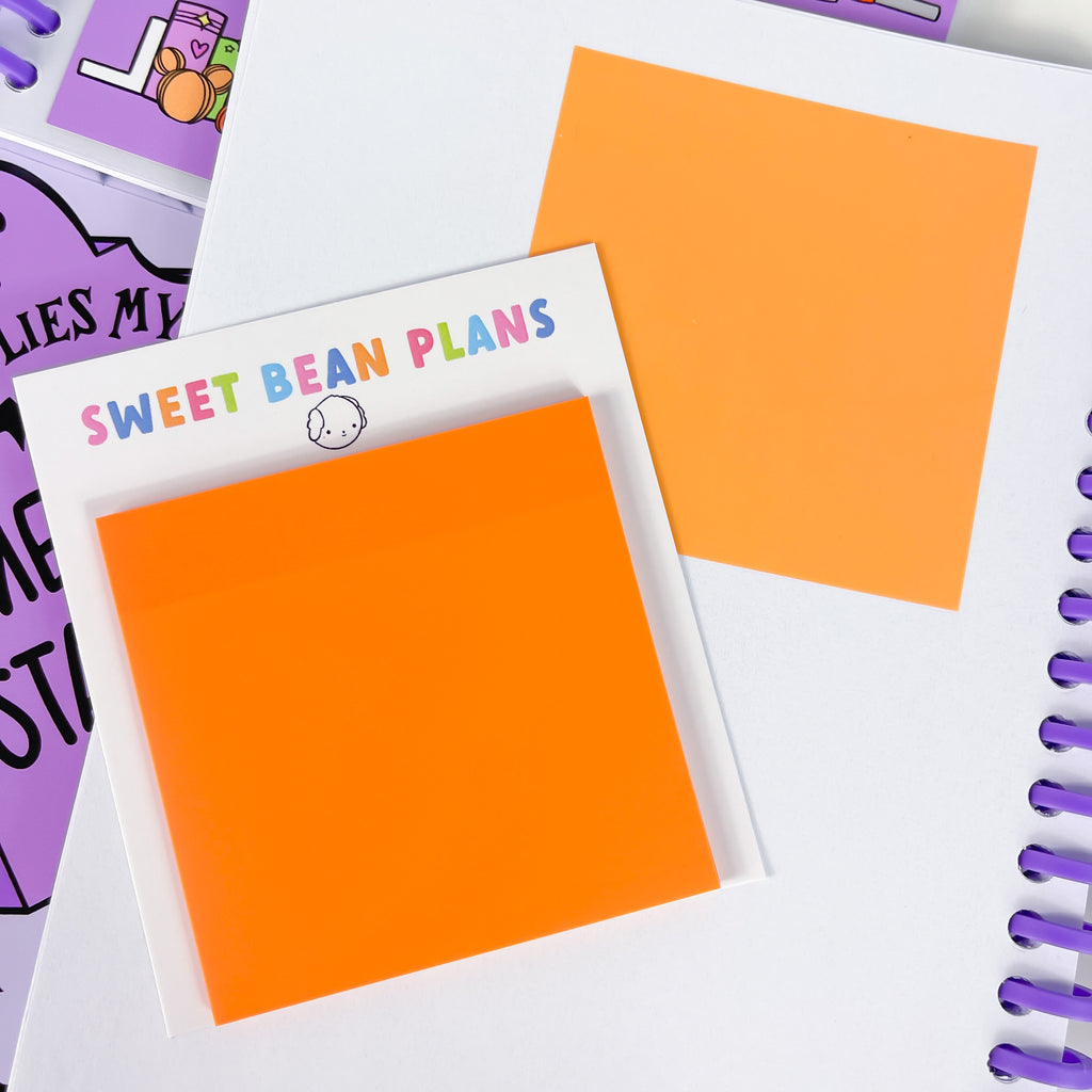 Neon Orange Transparent Sticky Notes – Sweet Bean Plans