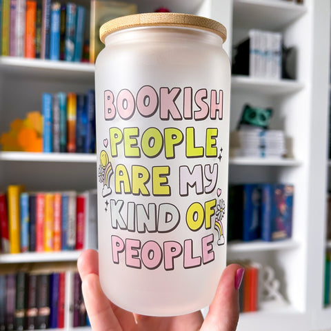Bookish People Frosted Can Glass