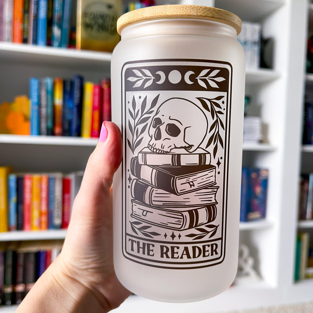 The Reader Tarot Frosted Can Glass