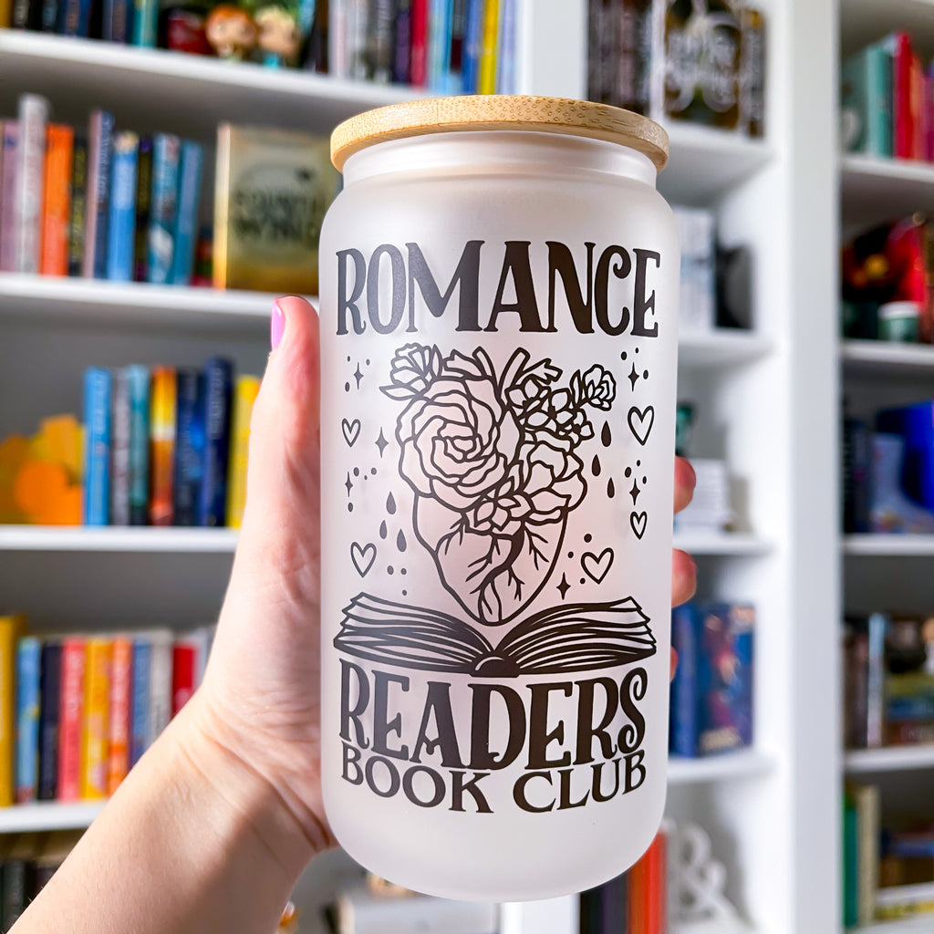 Romance Book Club Frosted Can Glass