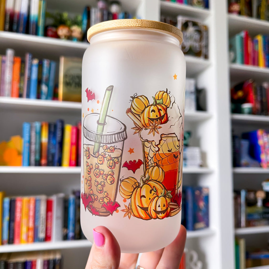 Not So Scary Fall/Halloween Coffee Frosted Can Glass