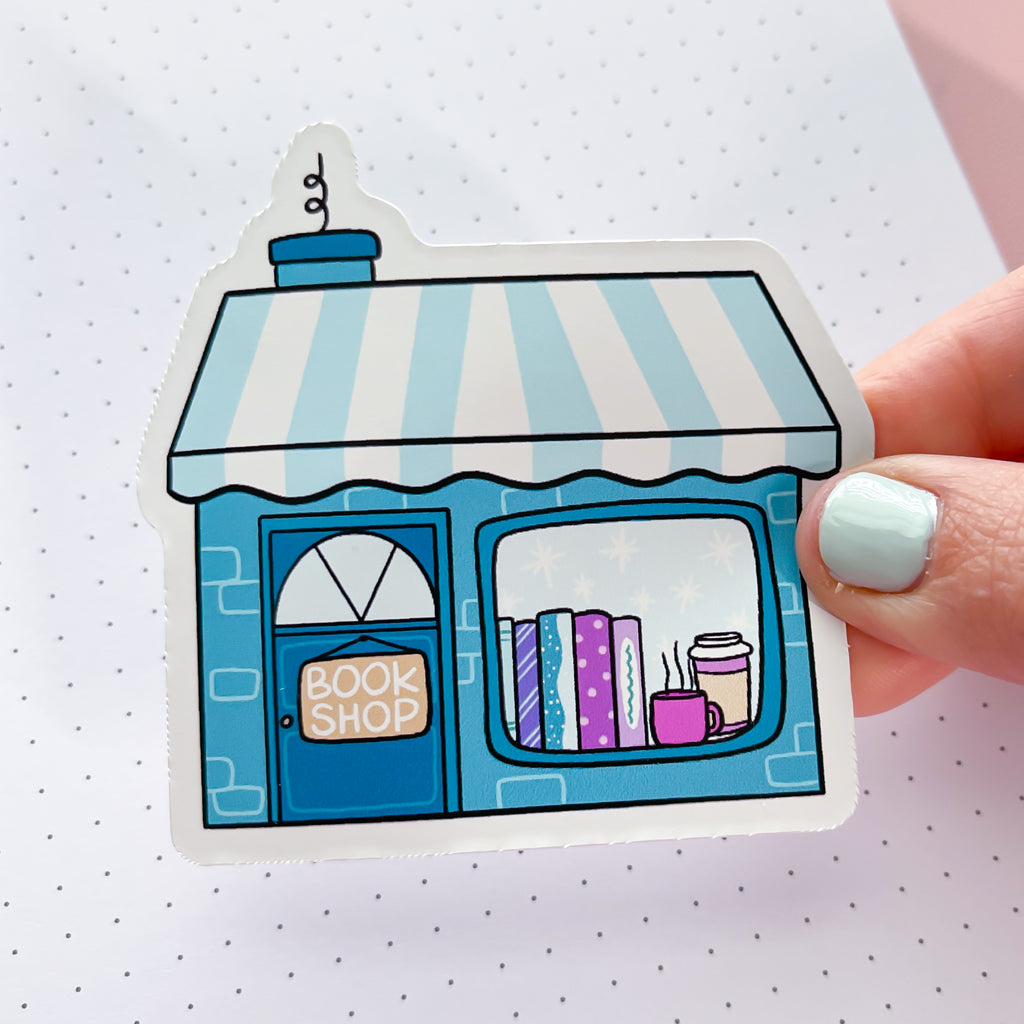Teal Bookshop Vinyl Die Cut Sticker