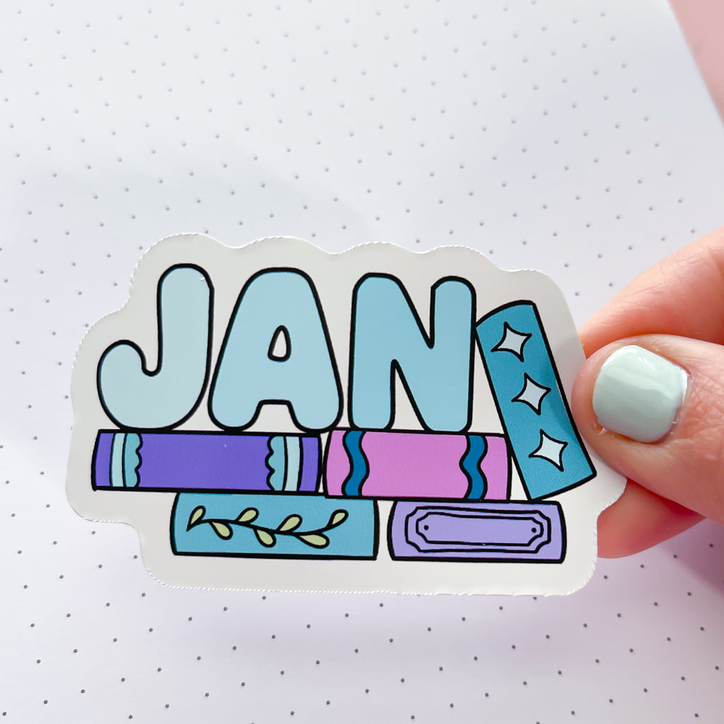 Jan (abbr) Bookish Word Vinyl Die Cut Sticker