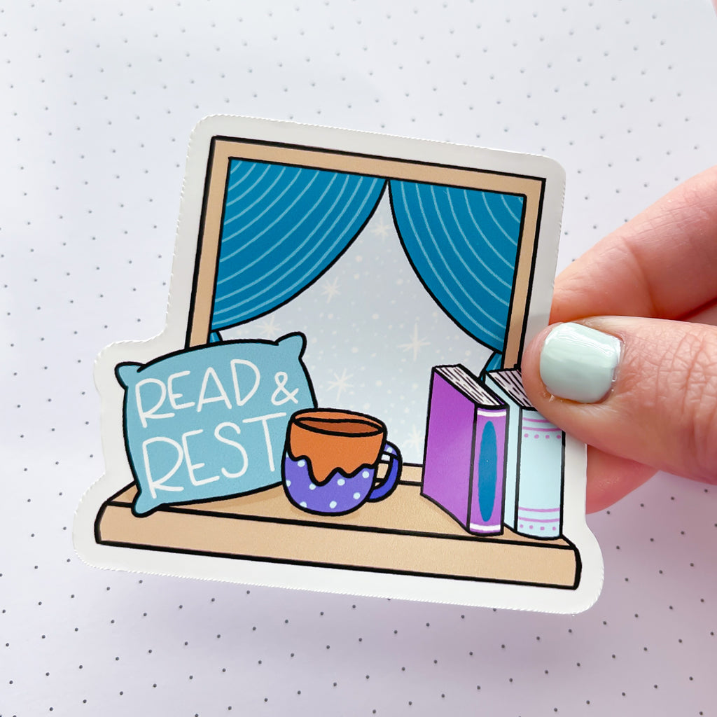 Teal Winter Window Vinyl Die Cut Sticker