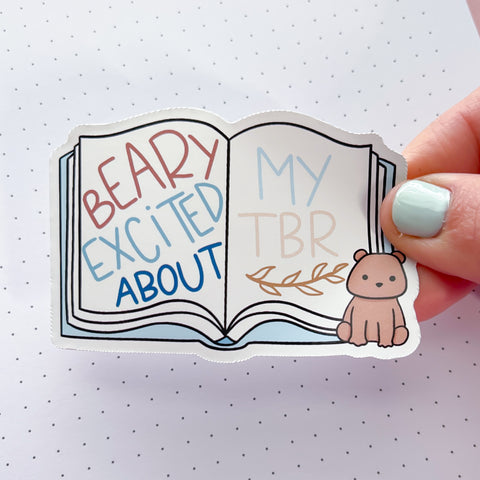 Beary TBR Book Vinyl Die Cut Sticker