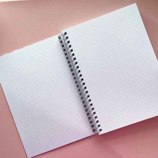 Romance Reader Spiral Dot Grid Notebook