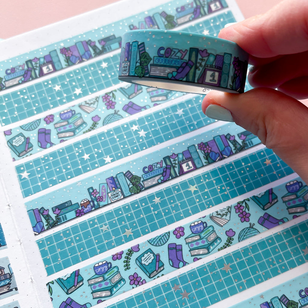 Holo Foil January 2026 Bookshelf  Washi Tape (15mm)