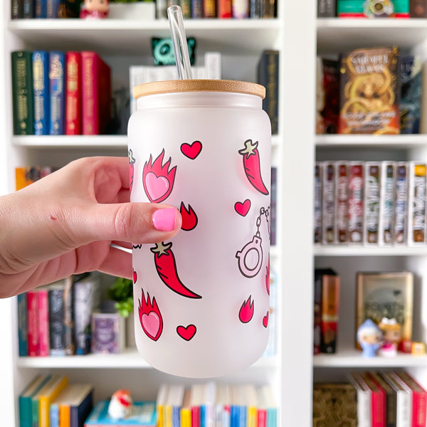 Spicy Book Club Bookish Frosted Can Glass