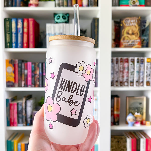 E-Reader Babe Bookish Frosted Can Glass