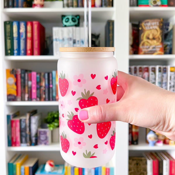 Strawberry Frosted Can Glass