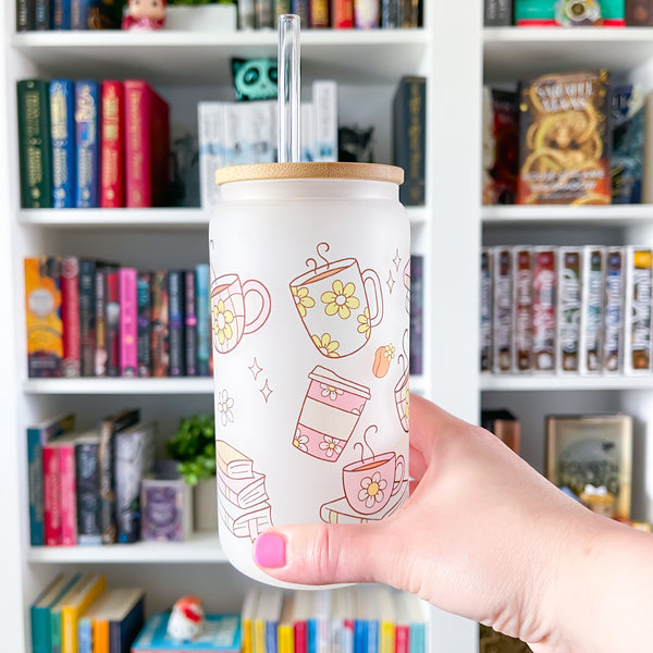 Bookish Girlie Frosted Can Glass