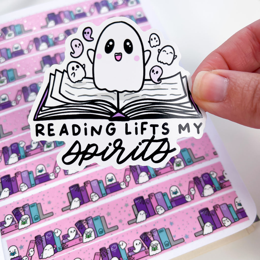 Reading Lifts Spirits Premium Vinyl Sticker