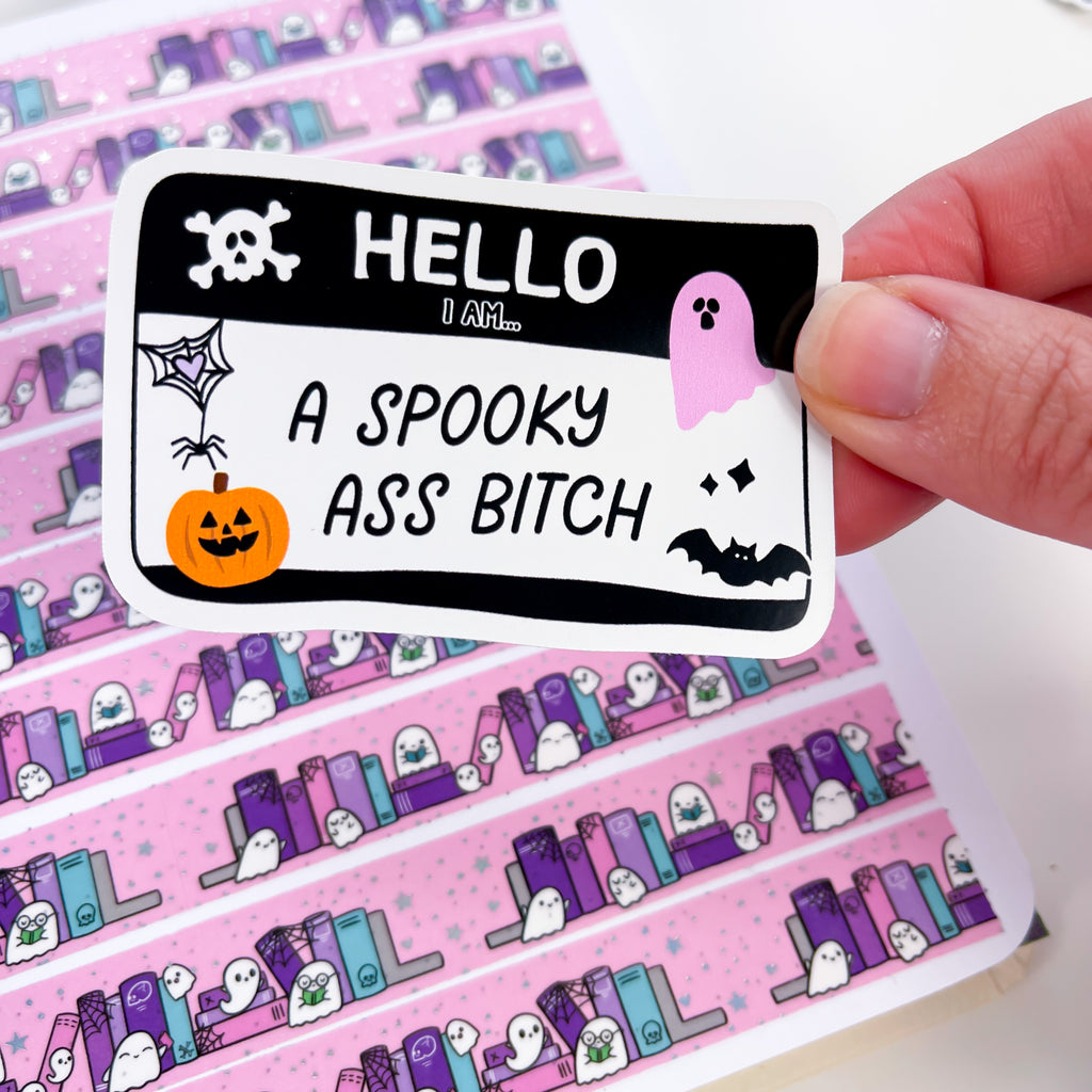 Hello Spooky A** B Halloween Premium Vinyl Sticker