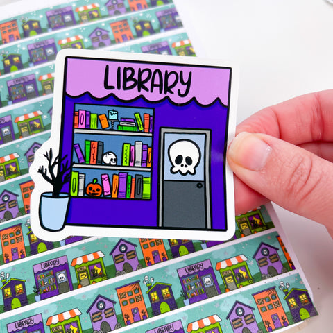 Spooky Library Premium Vinyl Sticker