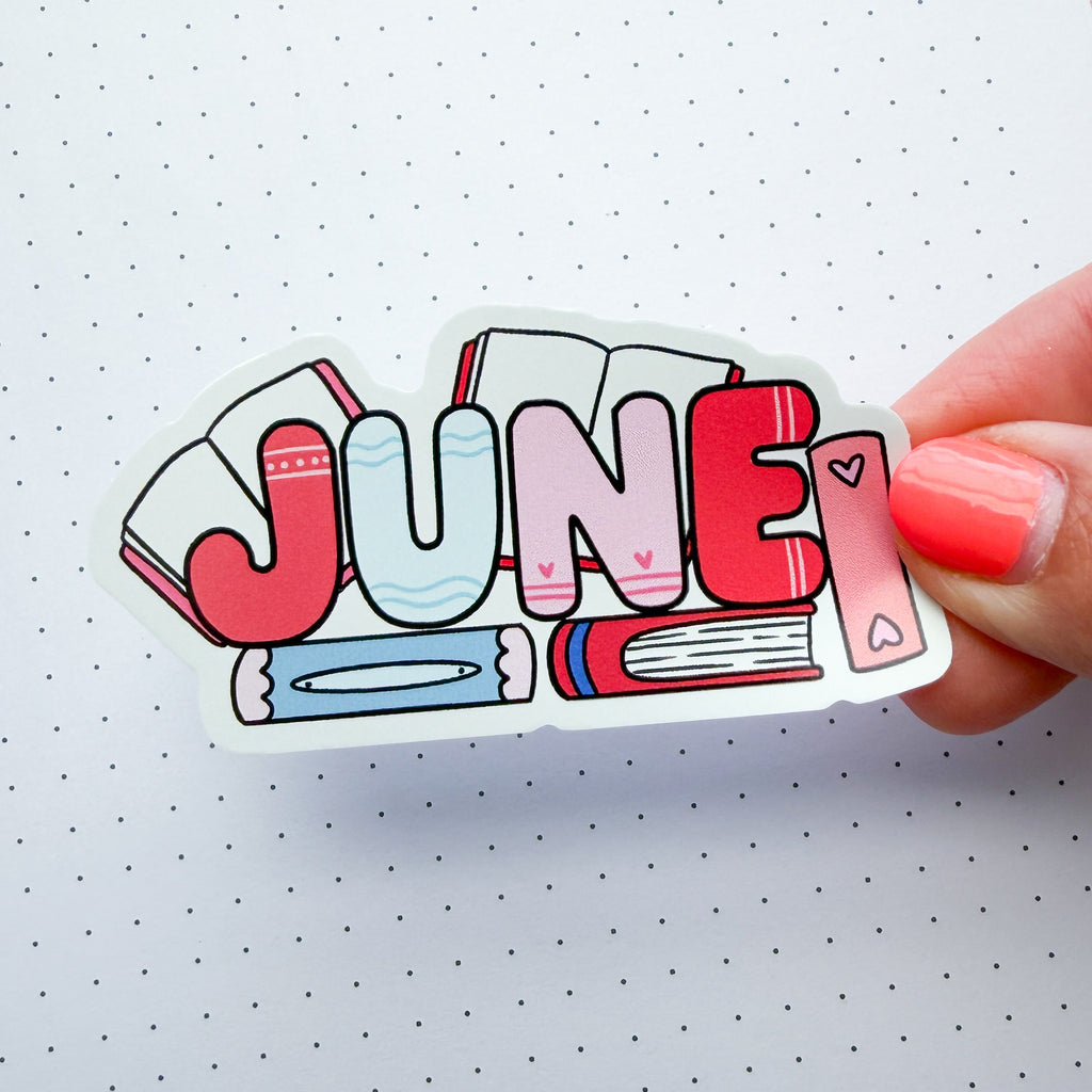 June Bookish Word Vinyl Die Cut Sticker