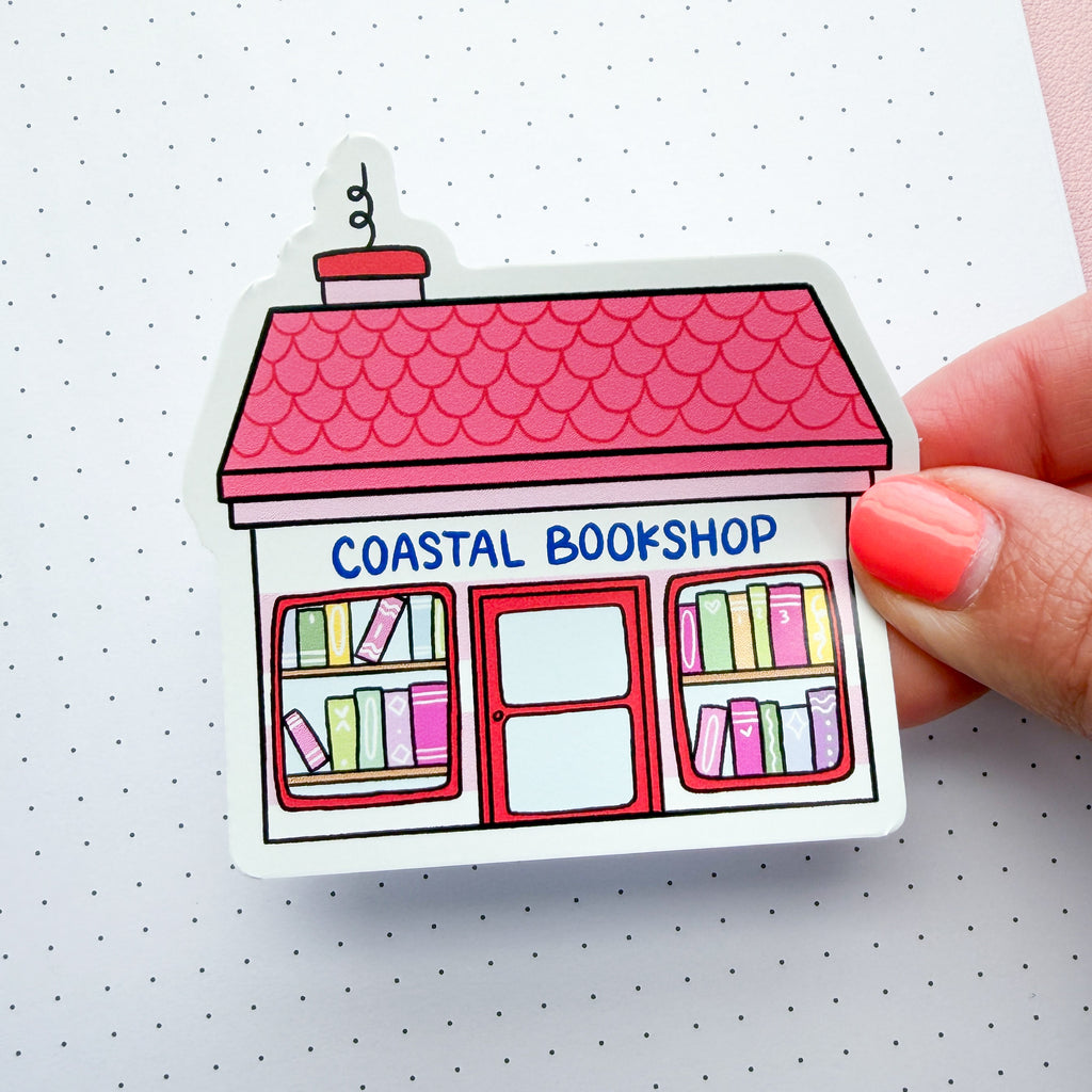 Coastal Red Bookshop Vinyl Die Cut Sticker