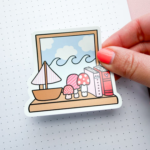 Coastal Red Window Vinyl Die Cut Sticker