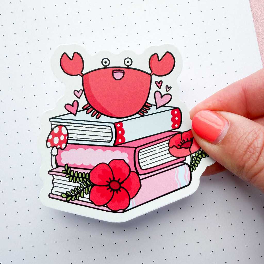 June 2026 Book Stack Vinyl Die Cut Sticker