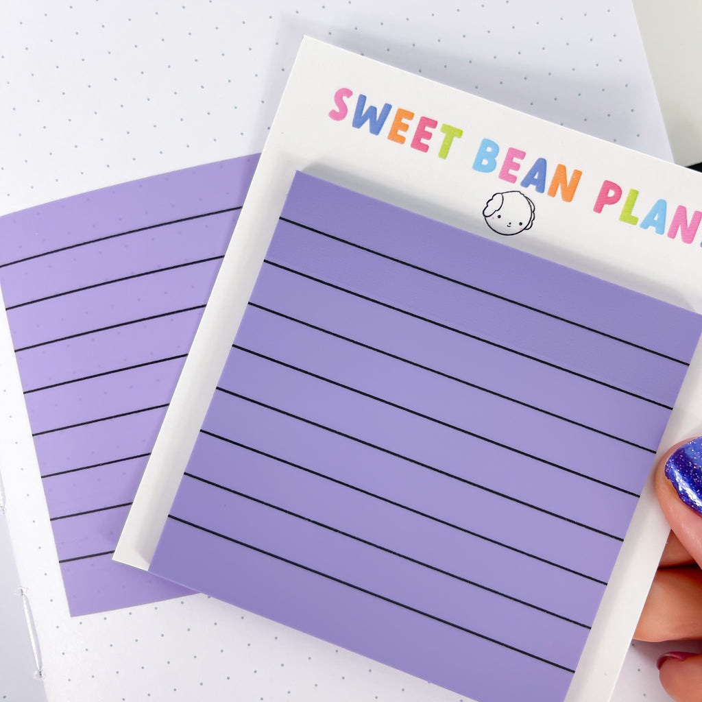 Lined Purple Transparent Sticky Notes