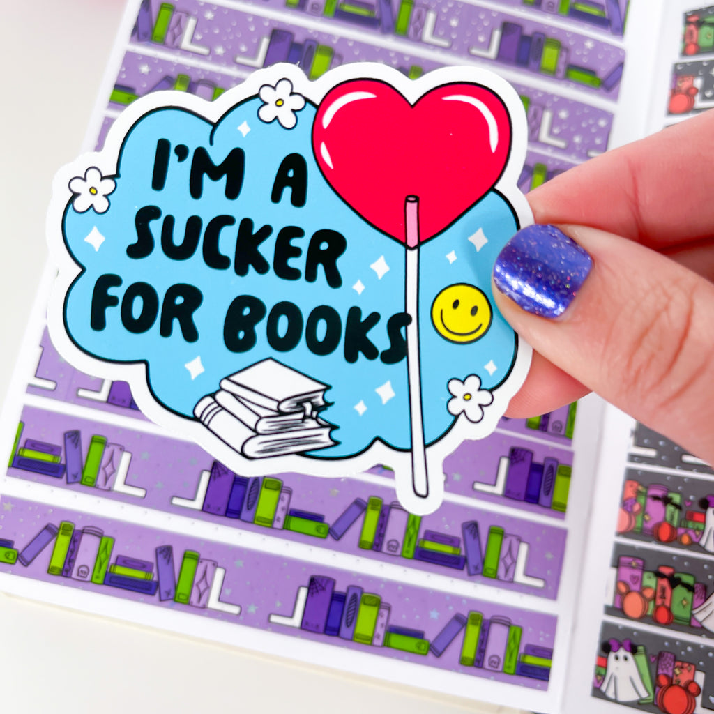 Sucker For Books Premium Vinyl Die Cut