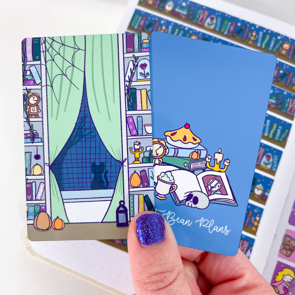 Belle's Spooky Library Washi Card