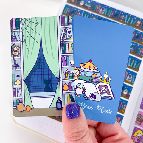 Belle's Spooky Library Washi Card