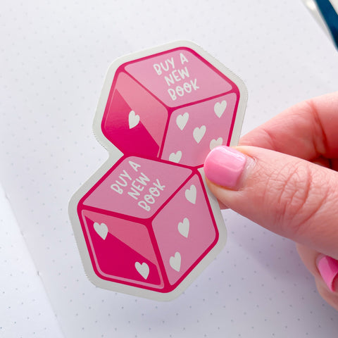 Book Dice Vinyl Die Cut Sticker