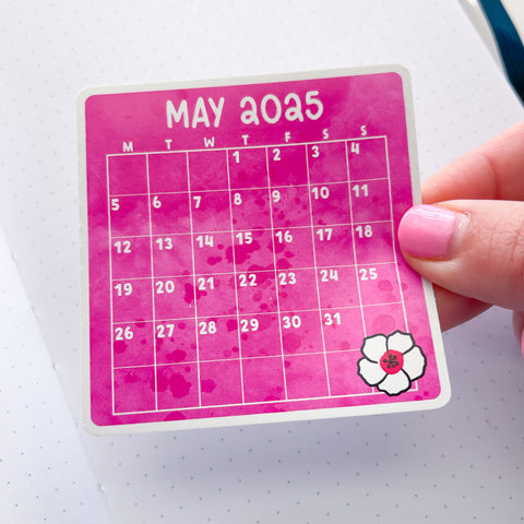 May 2025 Calendar Vinyl Die Cut Sticker