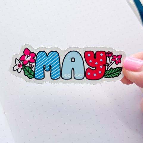 May Floral Vinyl Die Cut Sticker