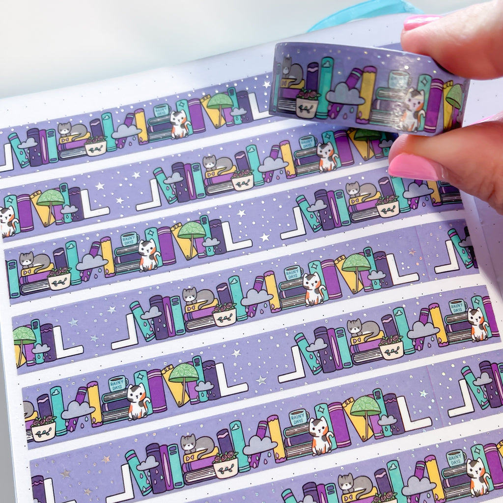 Holo Foil Rainy Bookshelf 2.0 Washi Tape (15mm)