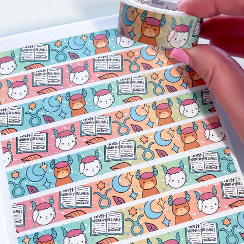 Holo Foil Taurus Bean Washi Tape (15mm)