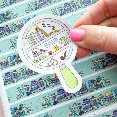 Thriller Bookcase Vinyl Die Cut Sticker