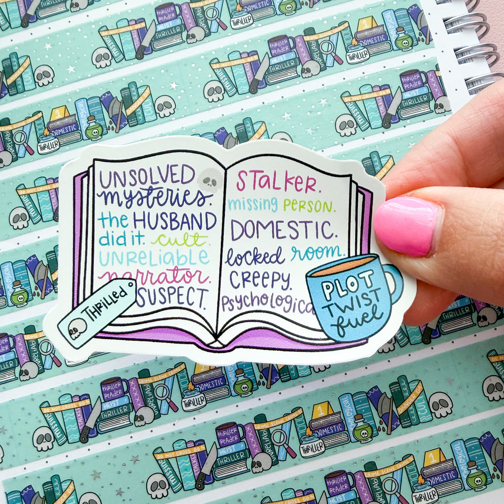 Thriller Open Book Vinyl Die Cut Sticker