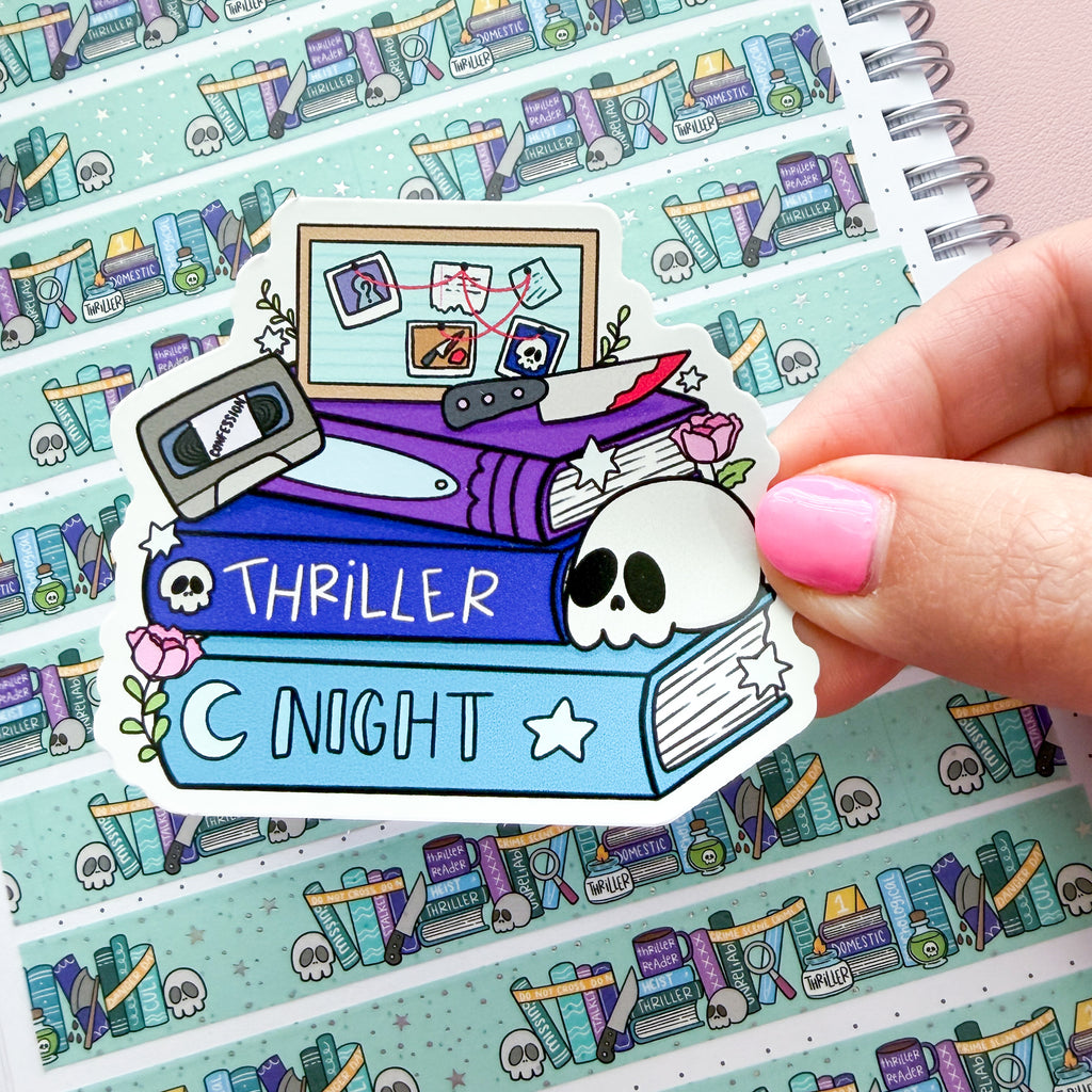Thriller Night Book Stack Vinyl Die Cut Sticker