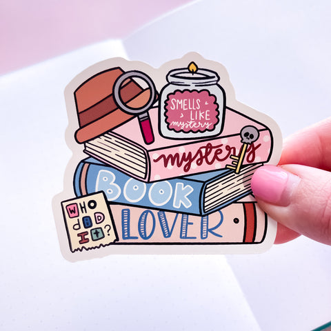 Mystery Book Stack Vinyl Die Cut Sticker