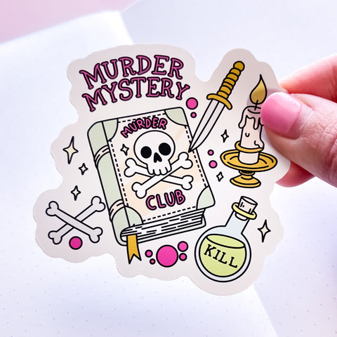 Murder Mystery Vinyl Die Cut Sticker