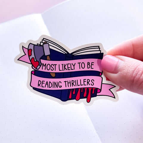 Likely To Read Thrillers Vinyl Die Cut Sticker